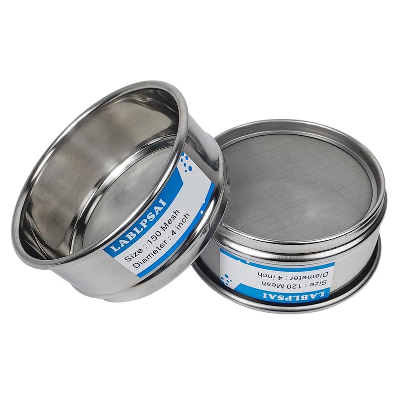 LABLPSAI 150 Mesh Lab Sieves 4" Diameter 304 Stainless Steel Wire Cloth Test Sieve for Industrial Laboratory Home - Image 3